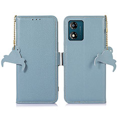 Coque Portefeuille Livre Cuir Etui Clapet A10D pour Motorola Moto E13 Bleu Clair