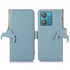 Coque Portefeuille Livre Cuir Etui Clapet A10D pour Motorola Moto Edge 40 Neo 5G Bleu Clair