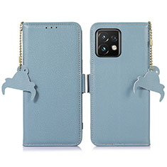 Coque Portefeuille Livre Cuir Etui Clapet A10D pour Motorola Moto Edge Plus (2023) 5G Bleu Clair