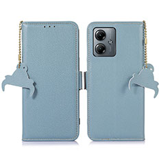 Coque Portefeuille Livre Cuir Etui Clapet A10D pour Motorola Moto G14 Bleu Clair