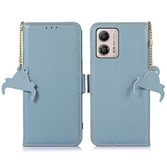 Coque Portefeuille Livre Cuir Etui Clapet A10D pour Motorola Moto G53j 5G Bleu Clair