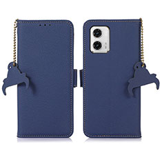 Coque Portefeuille Livre Cuir Etui Clapet A10D pour Motorola Moto G73 5G Bleu