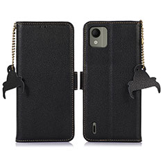 Coque Portefeuille Livre Cuir Etui Clapet A10D pour Nokia C110 Noir