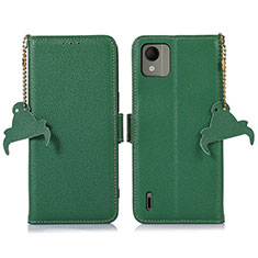 Coque Portefeuille Livre Cuir Etui Clapet A10D pour Nokia C110 Vert