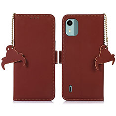 Coque Portefeuille Livre Cuir Etui Clapet A10D pour Nokia C12 Marron