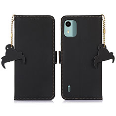 Coque Portefeuille Livre Cuir Etui Clapet A10D pour Nokia C12 Noir