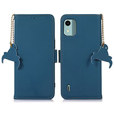 Coque Portefeuille Livre Cuir Etui Clapet A10D pour Nokia C12 Plus Bleu