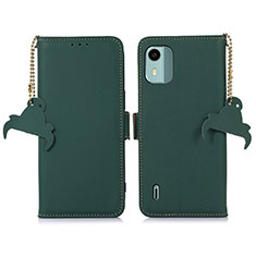 Coque Portefeuille Livre Cuir Etui Clapet A10D pour Nokia C12 Vert