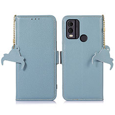 Coque Portefeuille Livre Cuir Etui Clapet A10D pour Nokia C22 Bleu Clair