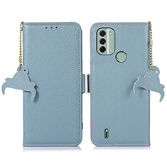 Coque Portefeuille Livre Cuir Etui Clapet A10D pour Nokia C31 Bleu Clair