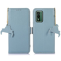 Coque Portefeuille Livre Cuir Etui Clapet A10D pour Nokia XR21 Bleu Clair