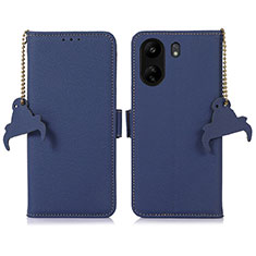 Coque Portefeuille Livre Cuir Etui Clapet A10D pour Xiaomi Poco C65 Bleu