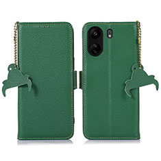 Coque Portefeuille Livre Cuir Etui Clapet A10D pour Xiaomi Poco C65 Vert