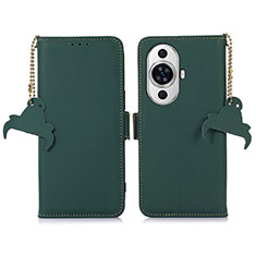 Coque Portefeuille Livre Cuir Etui Clapet A11D pour Huawei Nova 11 Vert