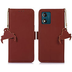 Coque Portefeuille Livre Cuir Etui Clapet A11D pour Motorola Moto E13 Marron