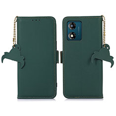 Coque Portefeuille Livre Cuir Etui Clapet A11D pour Motorola Moto E13 Vert