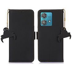 Coque Portefeuille Livre Cuir Etui Clapet A11D pour Motorola Moto Edge 40 Neo 5G Noir