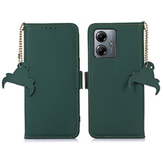 Coque Portefeuille Livre Cuir Etui Clapet A11D pour Motorola Moto G14 Vert