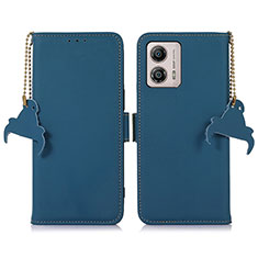 Coque Portefeuille Livre Cuir Etui Clapet A11D pour Motorola Moto G53j 5G Bleu