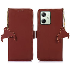 Coque Portefeuille Livre Cuir Etui Clapet A11D pour Motorola Moto G54 5G Marron