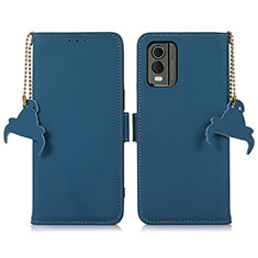 Coque Portefeuille Livre Cuir Etui Clapet A11D pour Nokia C210 Bleu