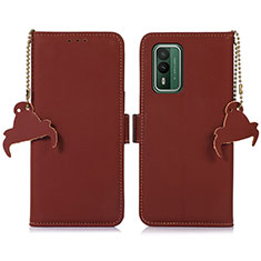 Coque Portefeuille Livre Cuir Etui Clapet A11D pour Nokia XR21 Marron