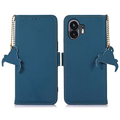 Coque Portefeuille Livre Cuir Etui Clapet A11D pour Nothing Phone 2 Bleu