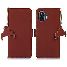 Coque Portefeuille Livre Cuir Etui Clapet A11D pour Nothing Phone 2 Marron