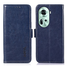 Coque Portefeuille Livre Cuir Etui Clapet A11D pour Oppo Reno11 5G Bleu