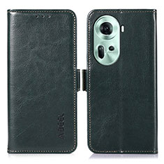 Coque Portefeuille Livre Cuir Etui Clapet A11D pour Oppo Reno11 5G Vert