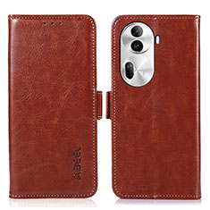 Coque Portefeuille Livre Cuir Etui Clapet A11D pour Oppo Reno11 Pro 5G Marron