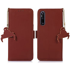 Coque Portefeuille Livre Cuir Etui Clapet A11D pour Sony Xperia 1 V Marron