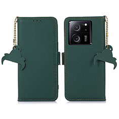 Coque Portefeuille Livre Cuir Etui Clapet A11D pour Xiaomi Mi 13T 5G Vert