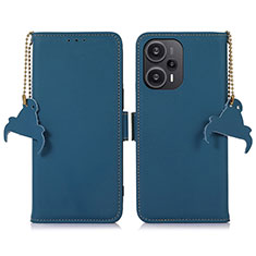 Coque Portefeuille Livre Cuir Etui Clapet A11D pour Xiaomi Poco F5 5G Bleu