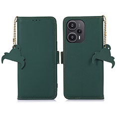 Coque Portefeuille Livre Cuir Etui Clapet A11D pour Xiaomi Poco F5 5G Vert