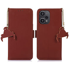 Coque Portefeuille Livre Cuir Etui Clapet A11D pour Xiaomi Redmi Note 12 Turbo 5G Marron