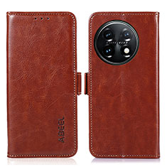 Coque Portefeuille Livre Cuir Etui Clapet A12D pour OnePlus 11 5G Marron