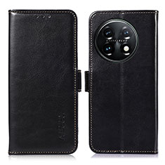 Coque Portefeuille Livre Cuir Etui Clapet A12D pour OnePlus 11 5G Noir