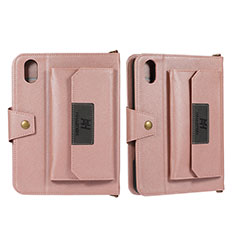 Coque Portefeuille Livre Cuir Etui Clapet AD1 pour Apple iPad Mini 6 Or Rose