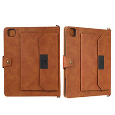 Coque Portefeuille Livre Cuir Etui Clapet AD1 pour Apple iPad Pro 12.9 (2022) Marron