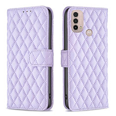 Coque Portefeuille Livre Cuir Etui Clapet B01F pour Motorola Moto E30 Violet