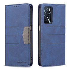 Coque Portefeuille Livre Cuir Etui Clapet B01F pour Oppo A16s Bleu