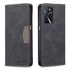 Coque Portefeuille Livre Cuir Etui Clapet B01F pour Oppo A16s Noir