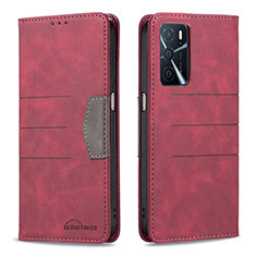 Coque Portefeuille Livre Cuir Etui Clapet B01F pour Oppo A16s Rouge