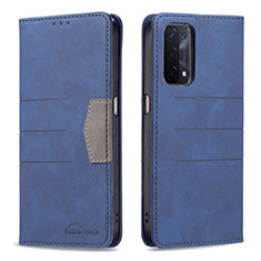 Coque Portefeuille Livre Cuir Etui Clapet B01F pour Oppo A74 5G Bleu