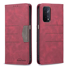 Coque Portefeuille Livre Cuir Etui Clapet B01F pour Oppo A93 5G Rouge