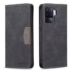 Coque Portefeuille Livre Cuir Etui Clapet B01F pour Oppo F19 Pro Noir