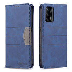 Coque Portefeuille Livre Cuir Etui Clapet B01F pour Oppo F19s Bleu