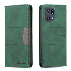 Coque Portefeuille Livre Cuir Etui Clapet B01F pour Oppo Find X5 Pro 5G Vert