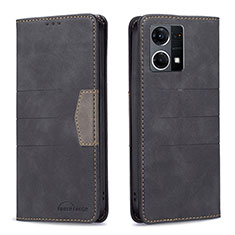 Coque Portefeuille Livre Cuir Etui Clapet B01F pour Oppo Reno7 4G Noir